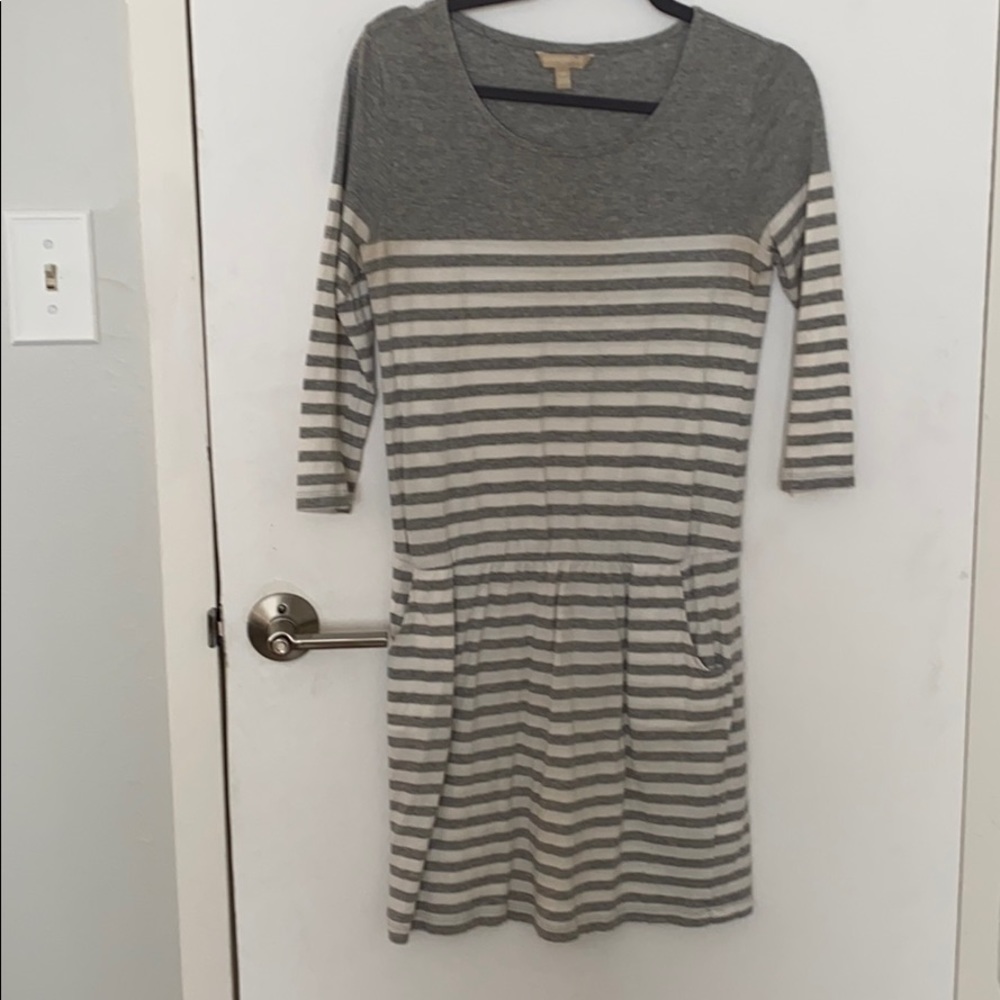 Grey and white stripped summer dress